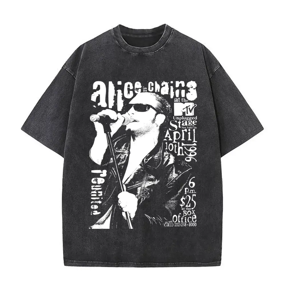 Koszulka z grafiką zespołu rockowego Alice in Chains w stylu vintage, prana, męska i damska, retro, gotycka, punkowa, merch, koszulki męskie z lat 90., oversize