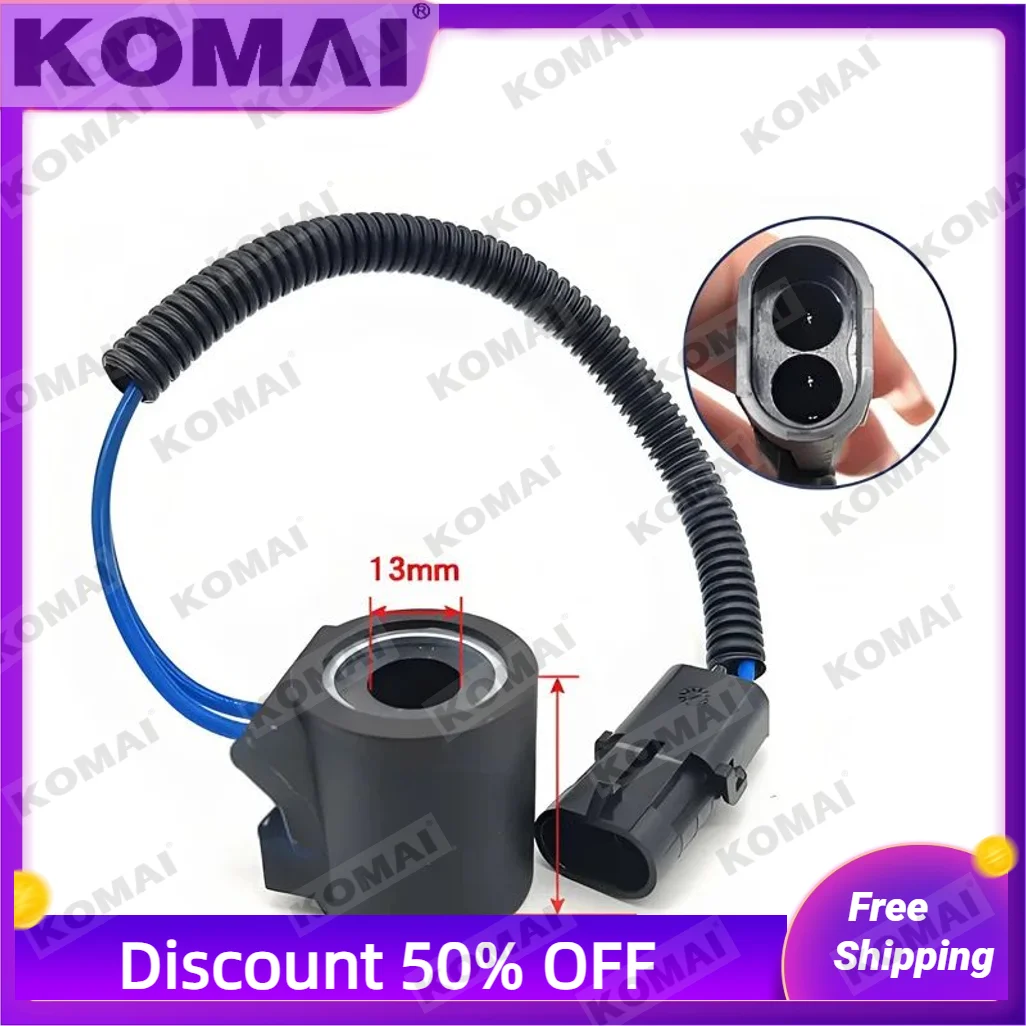 

For Sanhe Intelligent Excavator Accessories 50 60 70 80 90 Pilot Solenoid Valve Coil Travel Fast Slow Spare Parts