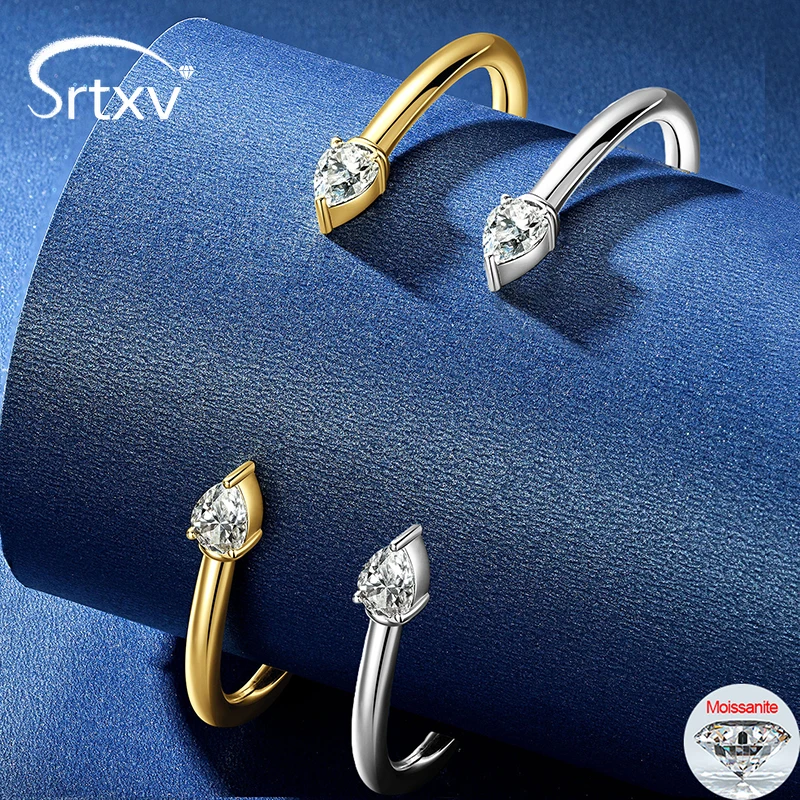 

5*7mm Pear Cut Moissanite Bangle Cuff for Women Girl Real S925 Sterling Silver Open Hand Chain Lab Diamond Bracelet Jewelry Gift