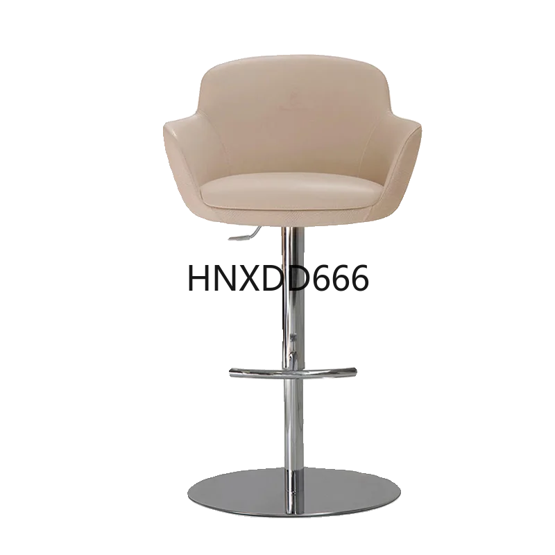 

Modern light luxury bar chair household stainless steel leather bar chair
