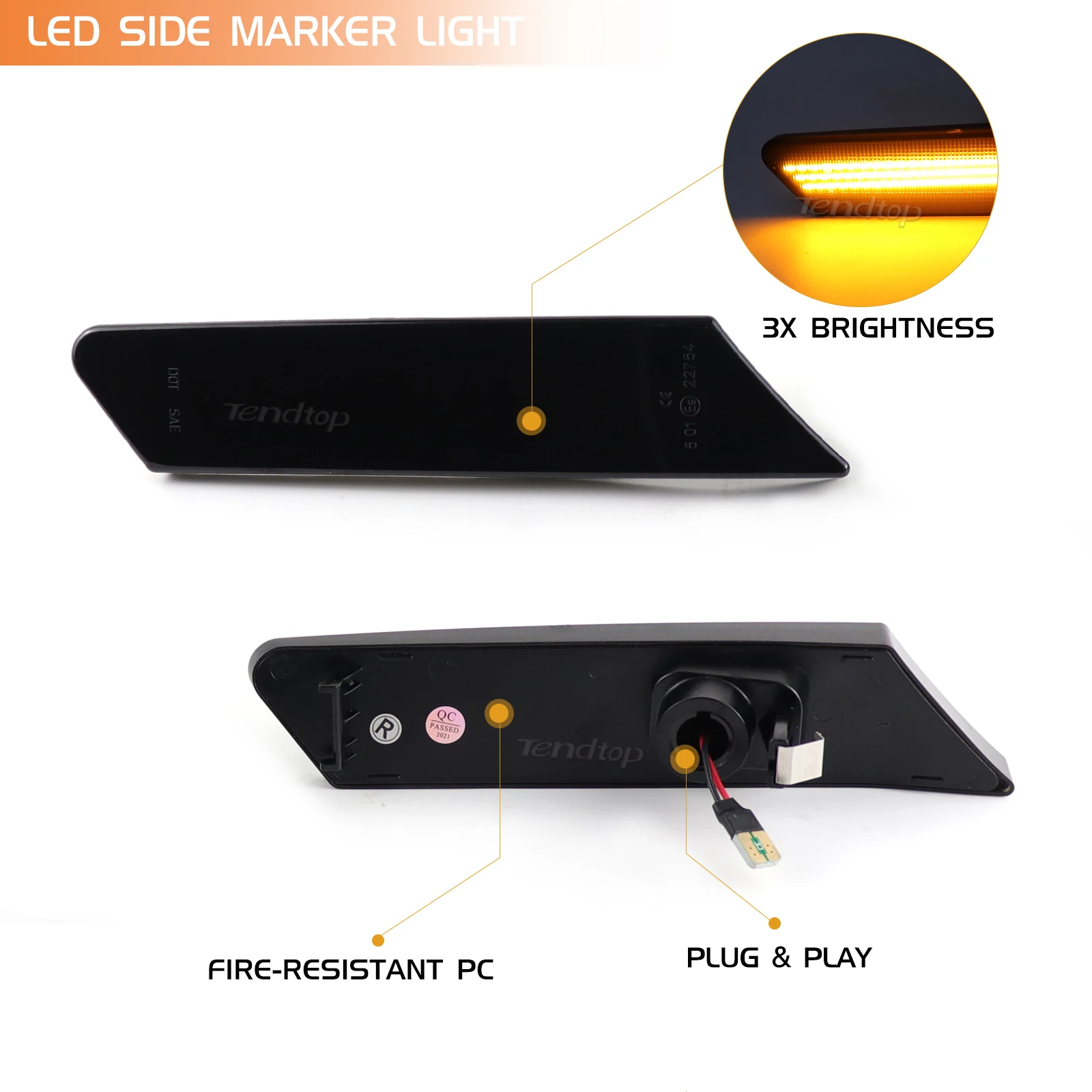 Car Led Dynamic Side Marker Turn Signal Lights For Porsche 911 997 Carrera GT2 GT3 Boxster Cayman 987 Sequential Blinker Light