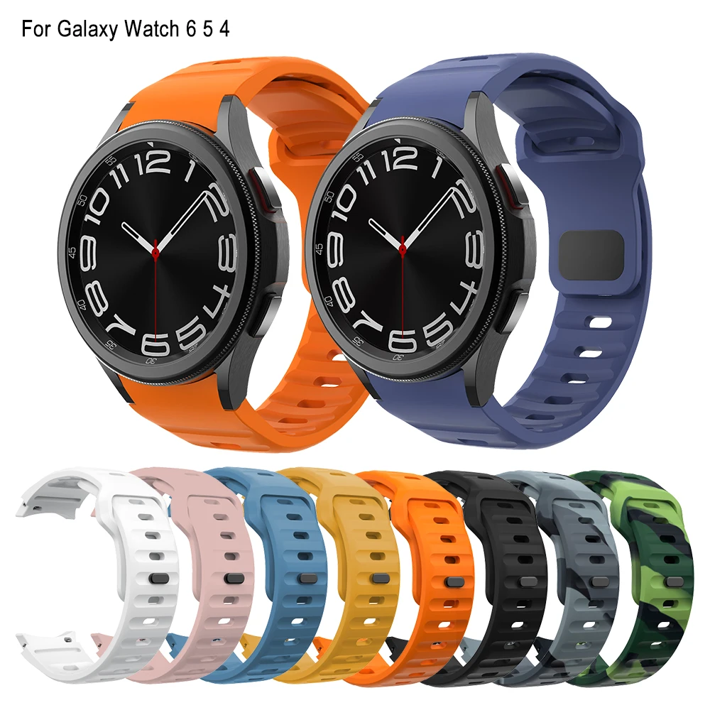 

Silicone Strap for Samsung Galaxy Watch Band 6 5 4 Watchband Wavy Silicone Accessories Watchbands Original Outdoor Strap