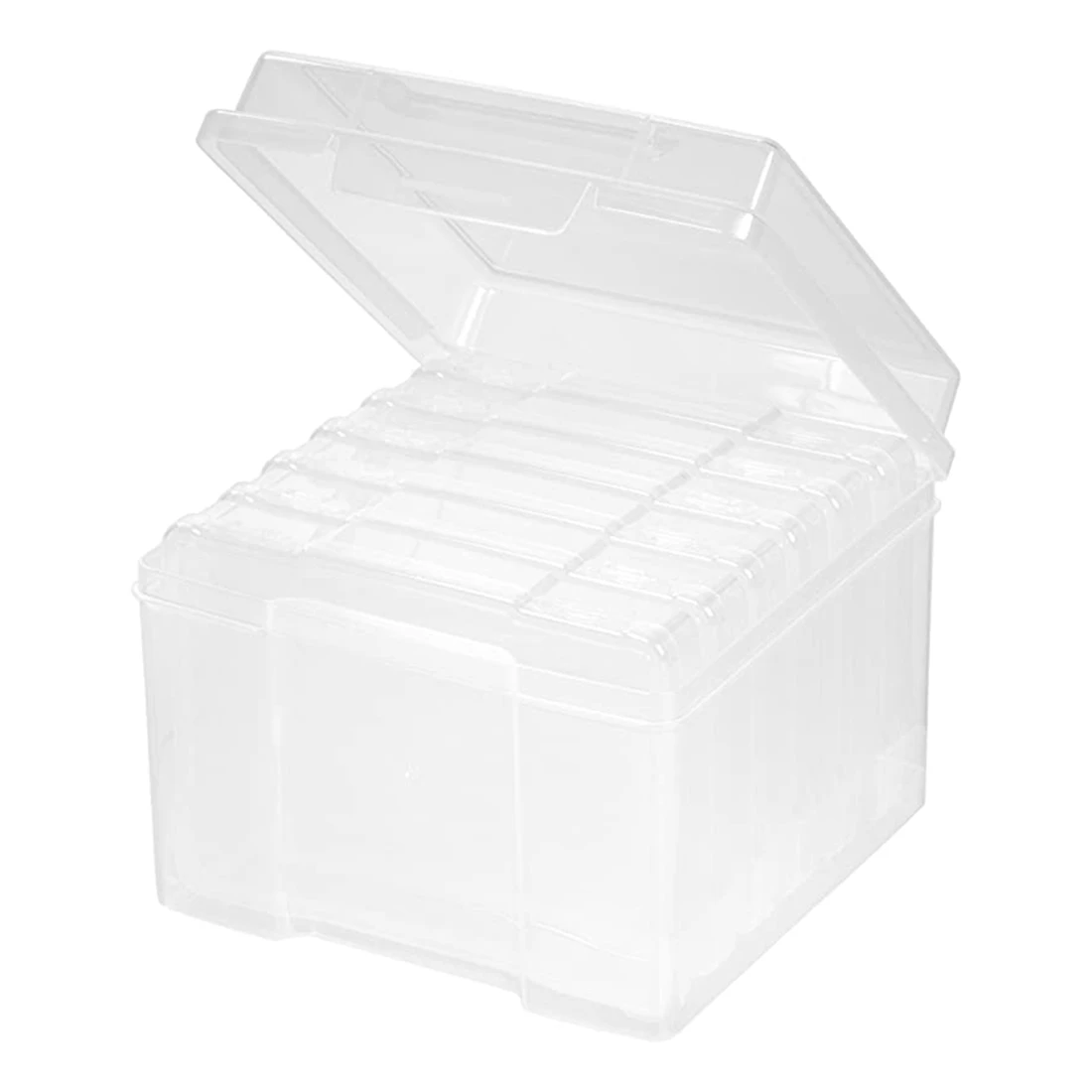 حافظات صور مقاس A78U-5X7 بوصة وحافظة حرفية شفافة مع تصميم مشبك 6 حافظات داخلية صندوق حاوية تخزين بلاستيكي #3