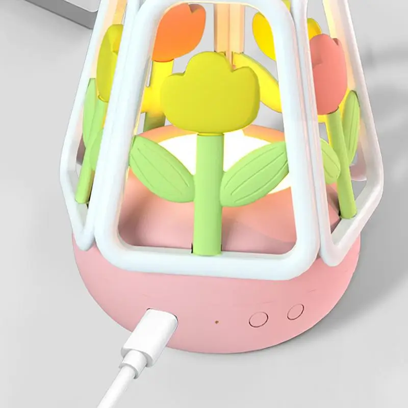 LED Flower Desk Lamp, colorido, flor, mesa, luz noturna, mudança de cor, USB, recarregável, berçário Nightlight