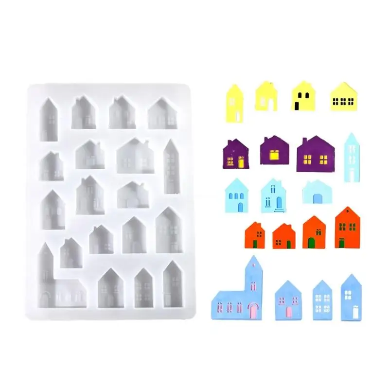 

Flexible Silicone European House Mold Artisanal Silicone Mold with European House Detail for Making Keyring Decoration Dropship