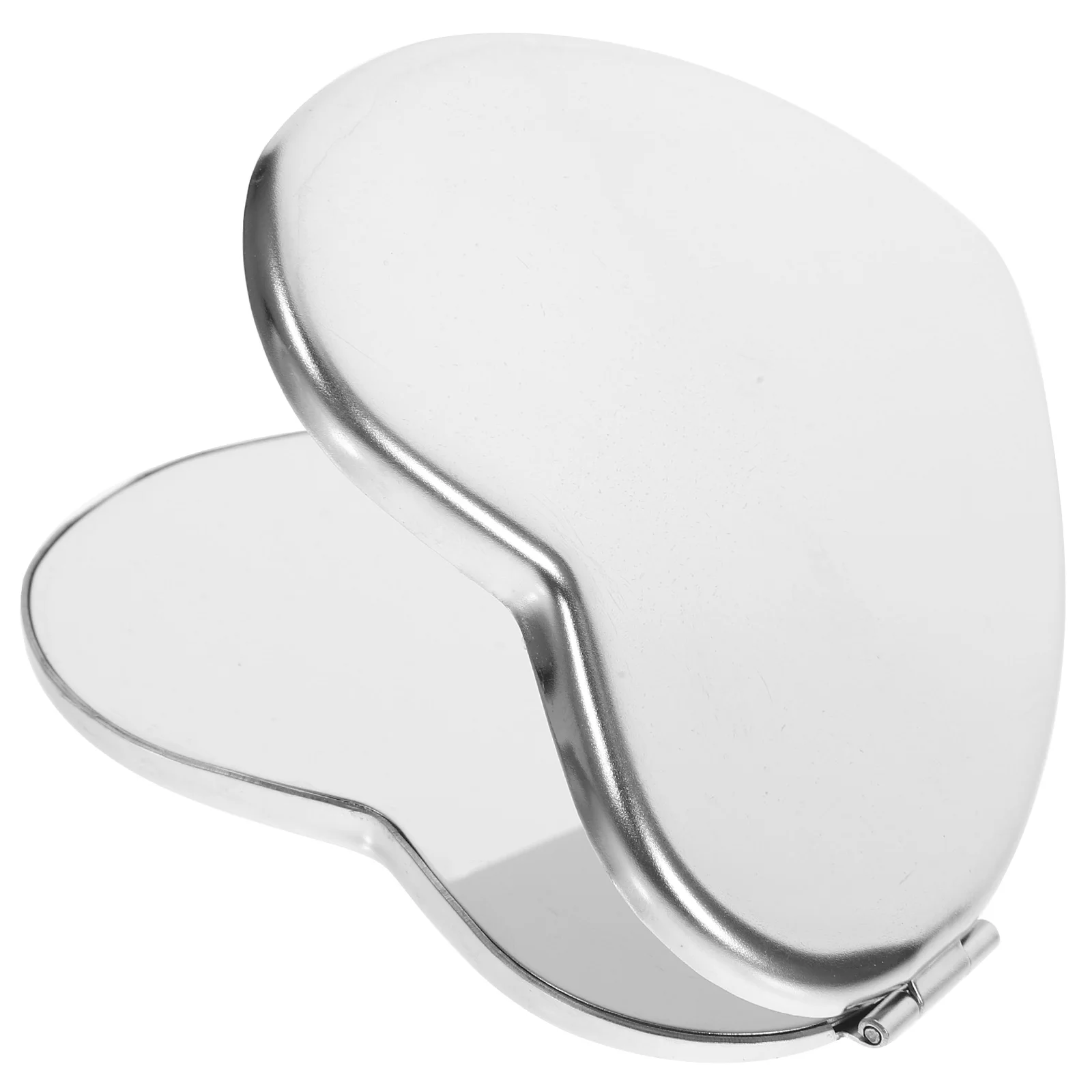 Specchio compatto pieghevole a forma di cuore Specchio per trucco trasparente a doppia faccia portatile per le donne Uso quotidiano Essenziale da viaggio