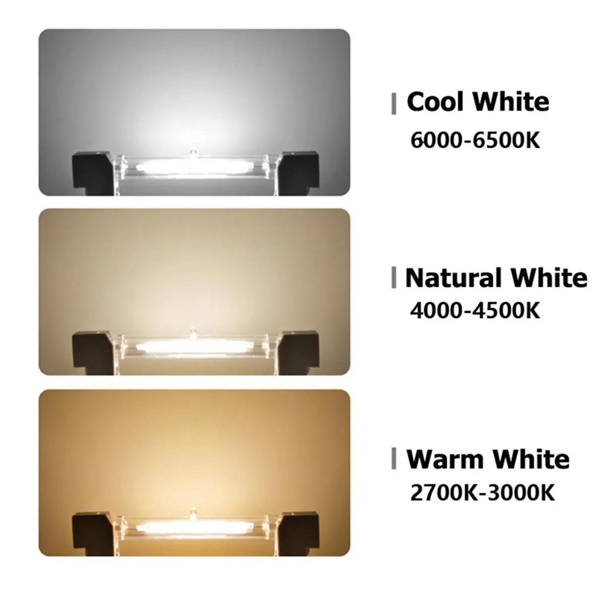 2pcs R7s Led Lamp 220v 10W 118mm Indoor Outdoor Light Bright Tube White Cob Glass Tubes for Home Floodlight Bulb