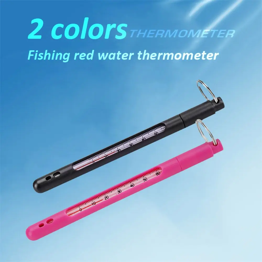 Portable Fish Tackle Fly Fishing Tools Temp Meter Fishing Thermometer With Carabiner Stream Water Temperature Measurement