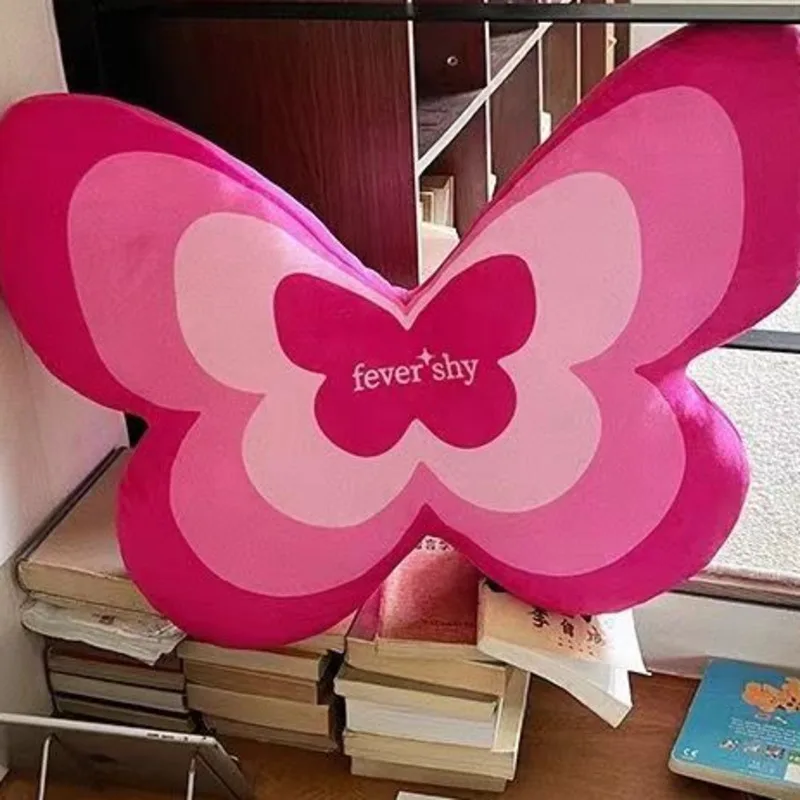 55cm New Dopamine Pink Butterfly Pillow 2024 Creative Kawaii Design Cushion Home Sofa Bedroom Decoration Girls Birthday Gift