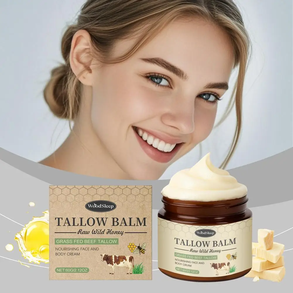 

60g Beef Tallow Face Cream Lasting Moisturizing Soothing Increase Repair Damaged Skin Care Nourishing Facial Skin Elasticit R5K7