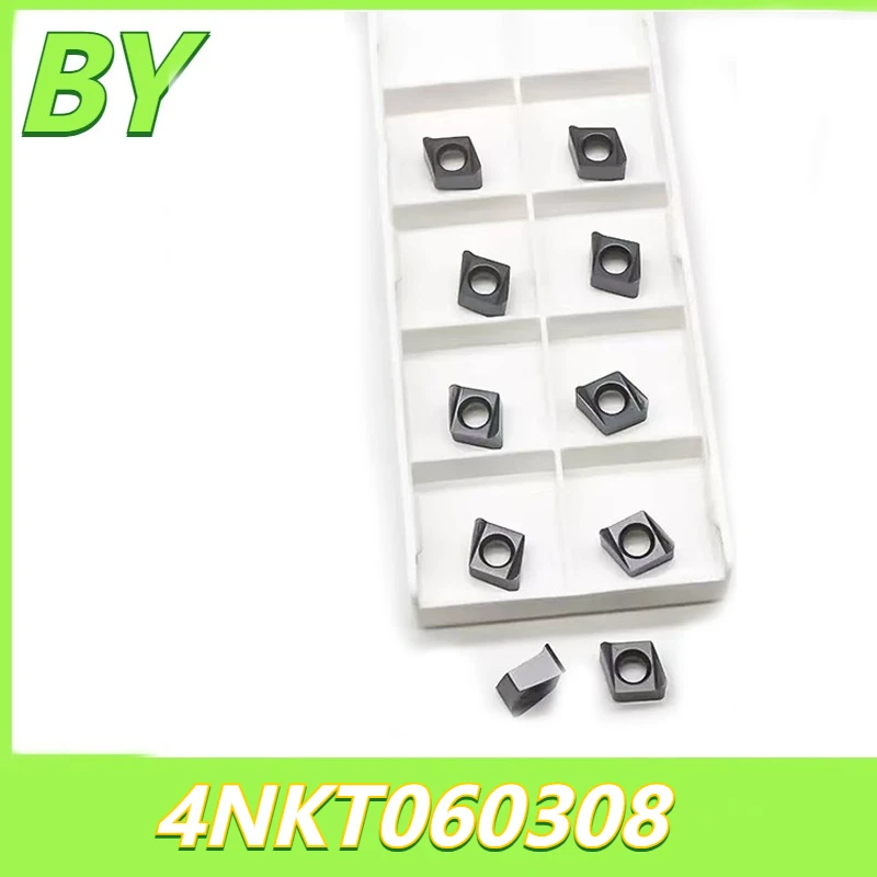 

4NKT060308 Двустороннее фрезерное лезвие с квадратным плечом и быстрой подачей, лезвие из твердого сплава 4NKT060308R-M Nano Blue, токарный инструмент с ЧПУ