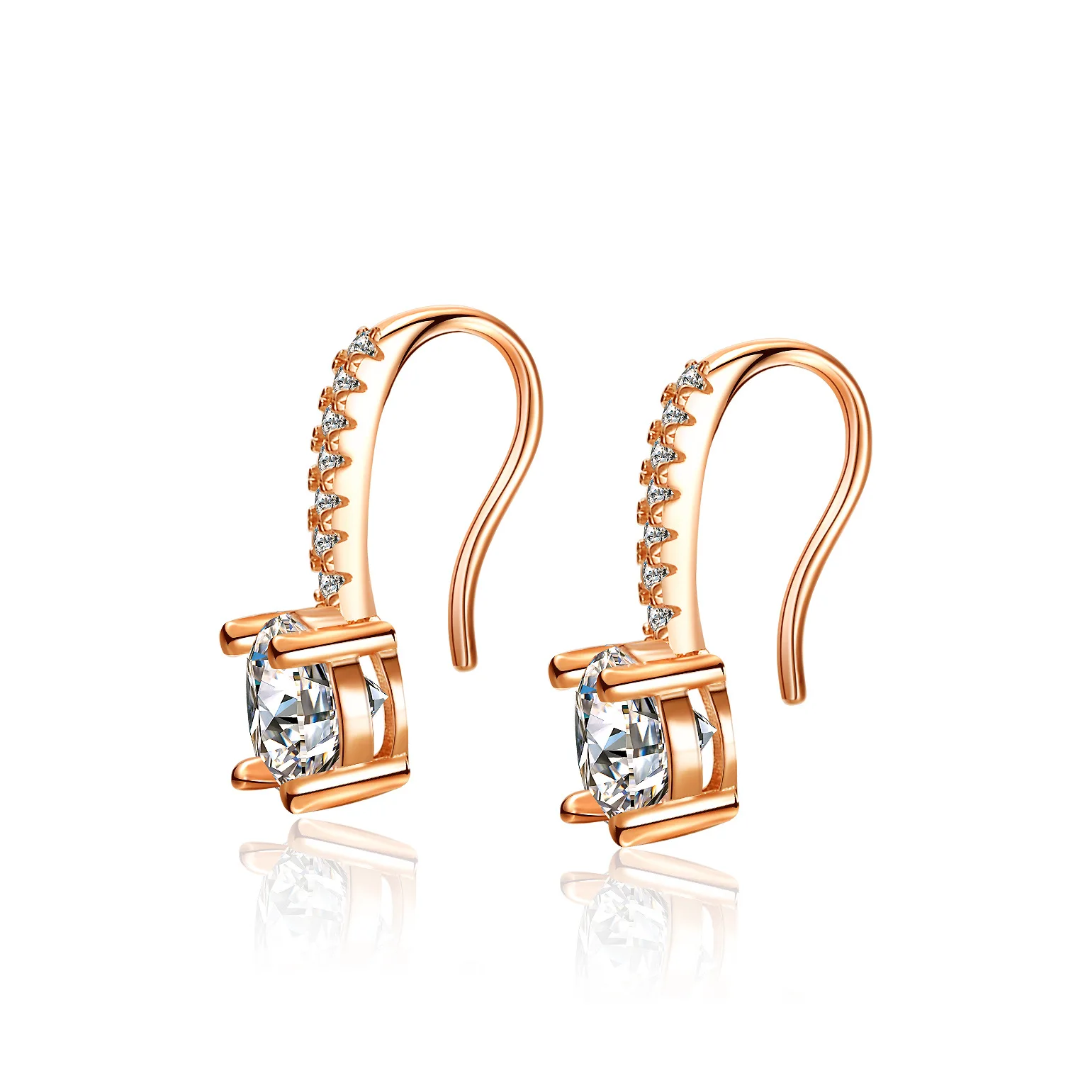 

118K Gold Inlaid Moissanite Earrings, Women's Tassel Four Claw Rose Gold Fashionable Platinum PT950 Diamond Jewelry Accessories