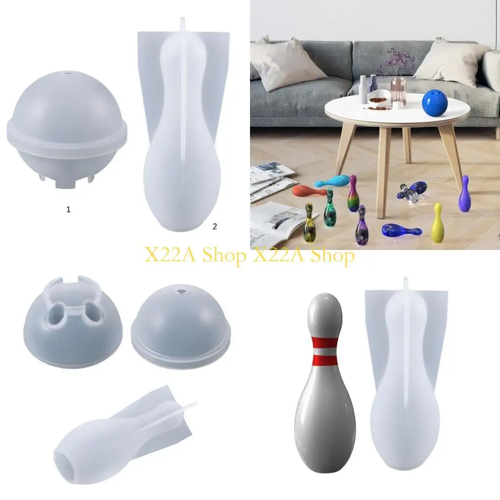 

Unique Fun Bowling Games Epoxy Resin Mold Handmade Ornaments Silicone Mould DIY Crafts Home Decorations Casting Tools