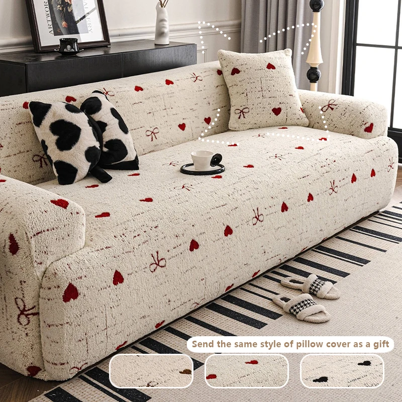 

Minimalist Sofa Protective Cover for All Seasons Machine Washable Anti Slip Cushion Cover Comes with The Same Style Pillow Cover