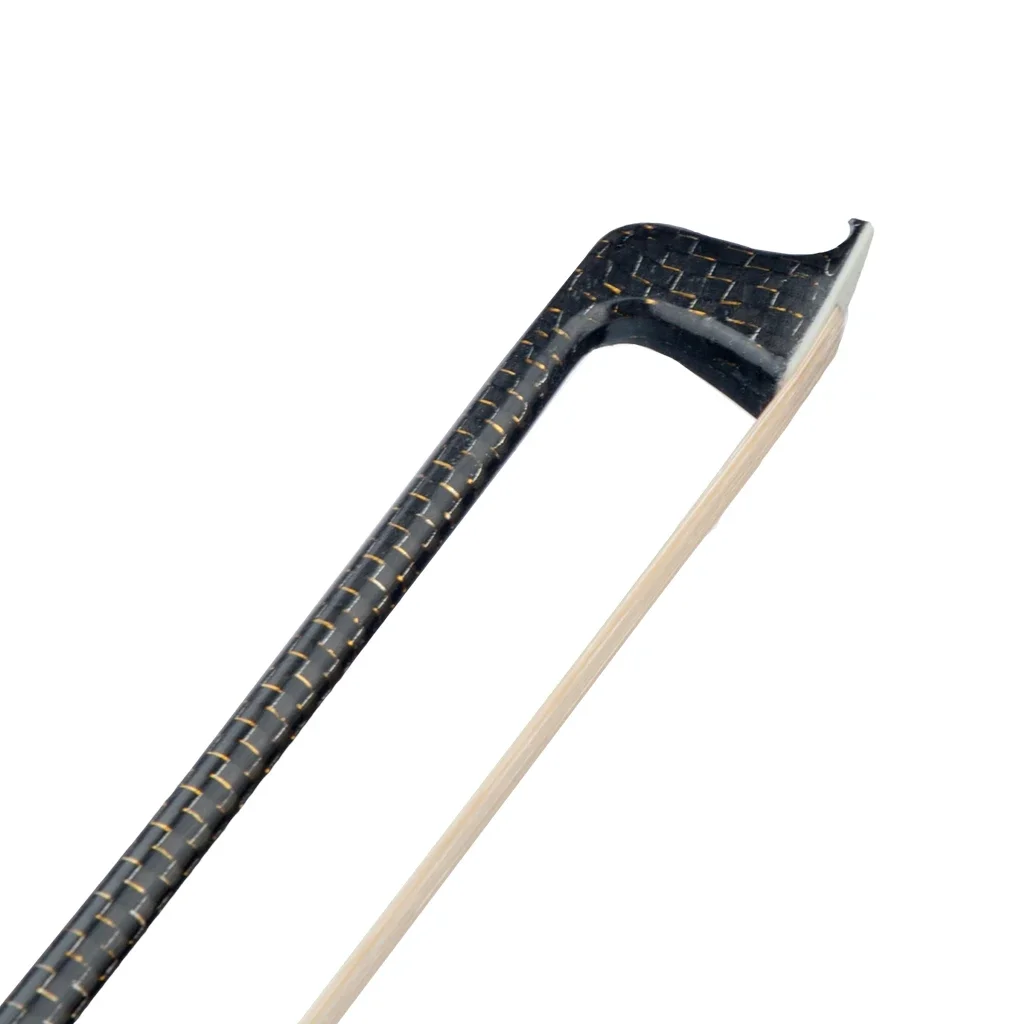 NAOMI Professional 4/4 Size Violin/ Fiddle Bow Golden And Silver Silk Braided Carbon Fiber Bow AAA Grade Horsehair Ebony Frog