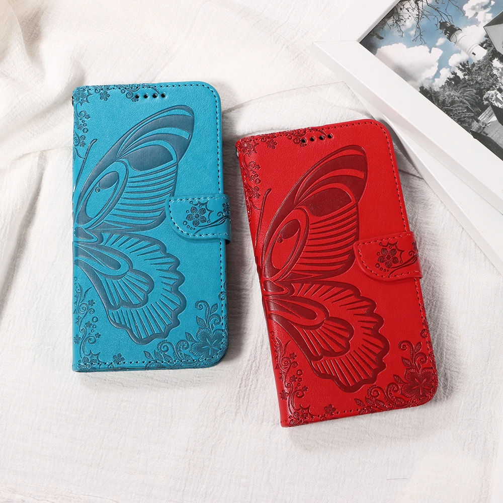 Butterfly Wallet Phone Case For Realme Note 50 C67 C65 C55 C35 C33 C31 C30 C25 C21 C20 C15 C12 Realme 12 11 10 Pro Plus 8 8i 9i