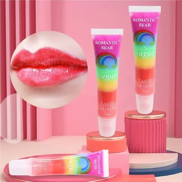 Seven Colors in One Rainbow Moisturizing Rich Mist Lipstick Jelly Abundance Color Shining Nutritious Lipgloss Glitter Lip Care