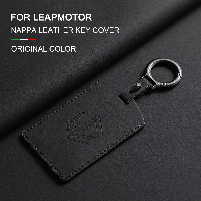 

Leather Car Key Case Cover Fob For LEAPMOTOR B01 C11 C16 C10 Original Car Color Keyless Key Card Protector Shell Fob Accessories