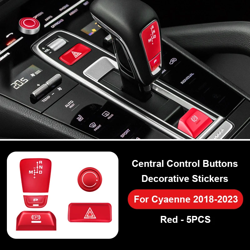 

Для Porsche Cayenne 2018 2019 2020 2021 2022 2023 Автомобильный центральный механизм управления P Ручной тормоз Мультимедийная ручка Предупреждающая кнопка Наклейка