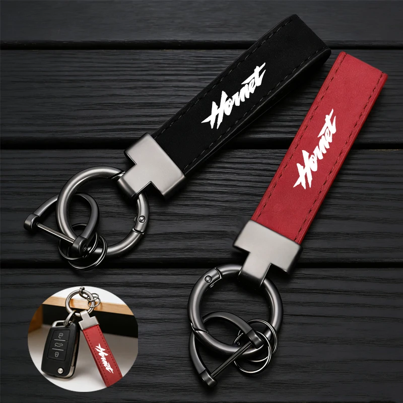 Fashion Suede KeyChain Horseshoe Buckle Key Ring Car Key Rings For HONDA CB750 CB 750 HORNET CB 1000 CB1000 Hornet SP