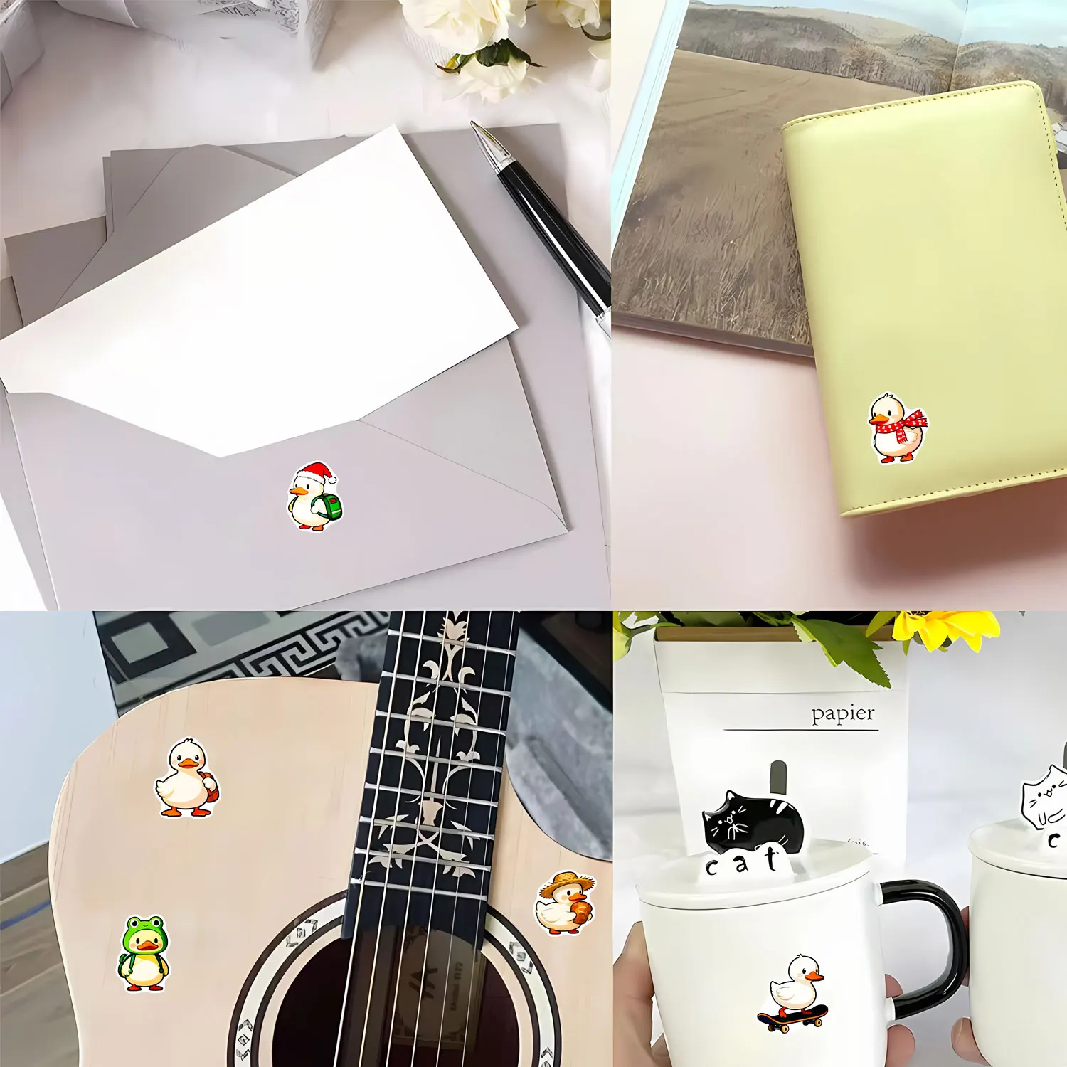 500Pcs Cute Funning Funky Duck Sticker Roll 10 Unique Designs DIY Crafts Favors Art Decals Journals & Planners Stationery Labels
