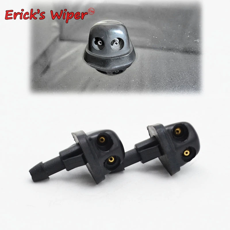 Erick\'s Wiper 2Pcs/lot Front Windshield Wiper Washer Jet Nozzle Hood Outlet Sprayer For Suzuki Jimny MK3 1998 - 2018