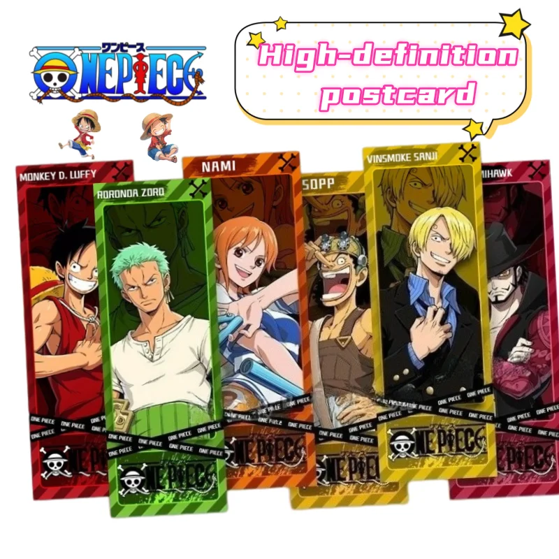 

New One Piece Luffy Roronoa Zoro Sanji HD Postcard Anime Perimeter Cartoon Exquisite Bookmarks Cartoon Collectible Cards Gift