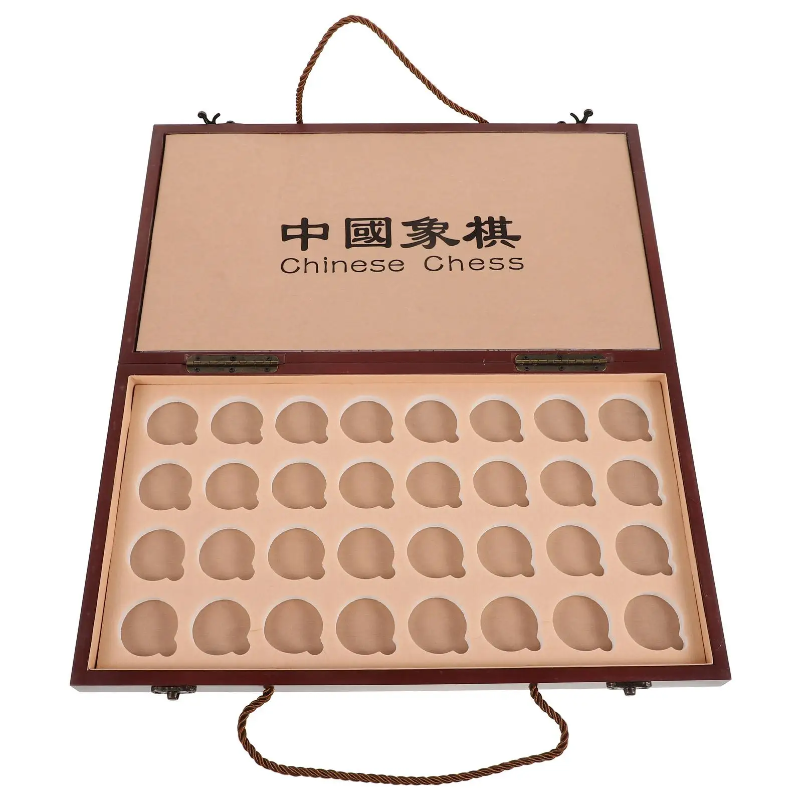 Chess Box Chinese Checkers Portable Xiangqi Vintage Wooden Chessboard Travel Game