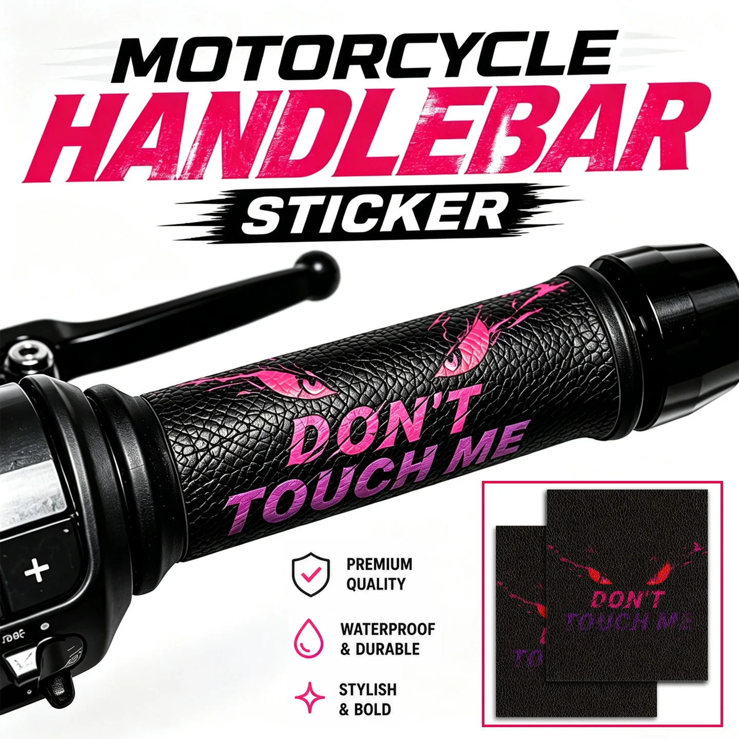 2PCS Devil Eyes Motorcycle Handlebar Stickers Grip Waterproof Anti-slip for Moto Bike Electric Scooter Vinyl Accessories Decals