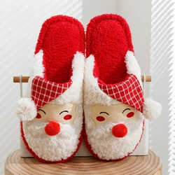 Women Cute Christmas Slippers Santa Claus Cushion Girls Gift Home Soft Sole Slides Fluffy Winter Warm Cartoon Funny Houseshoes