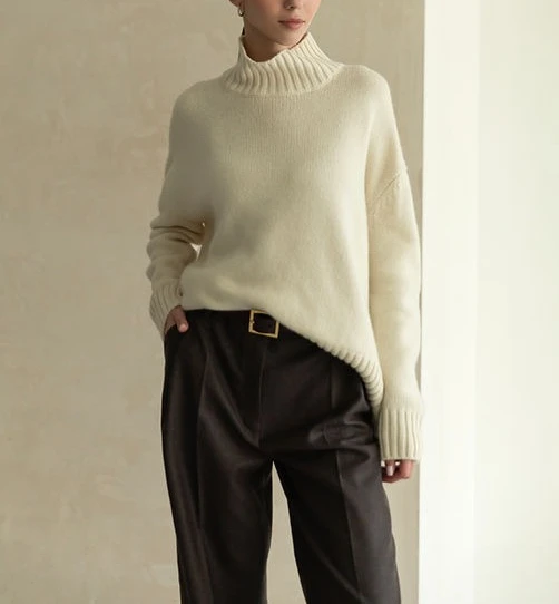 

New Style Women's Sweater Turtleneck Sweater Loose Knitwear for Women in Autumn and Winter
