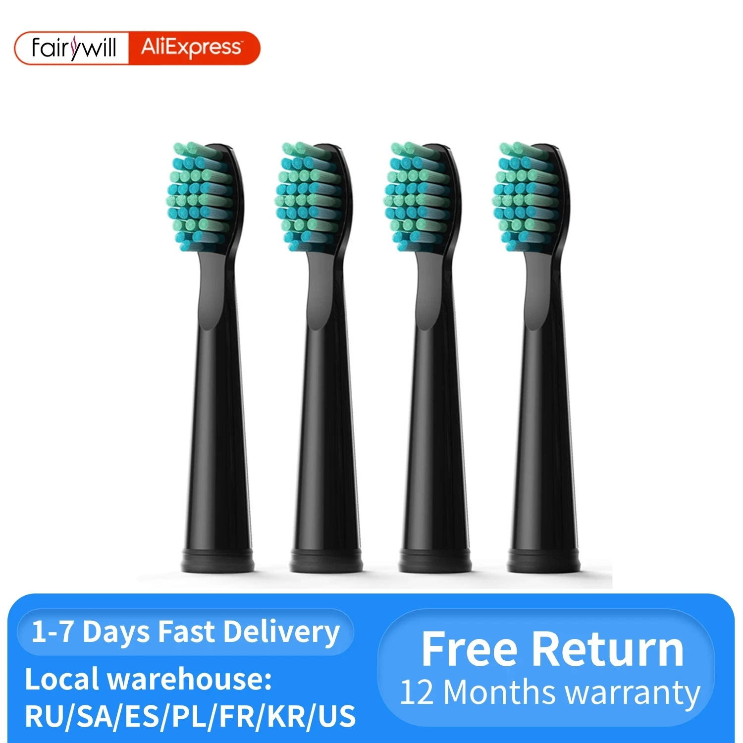 Fairywill Electric Toothbrushes Replacement Heads Electric Toothbrush heads Sets for FW-507 FW-508 FW-917 Head Toothbrush