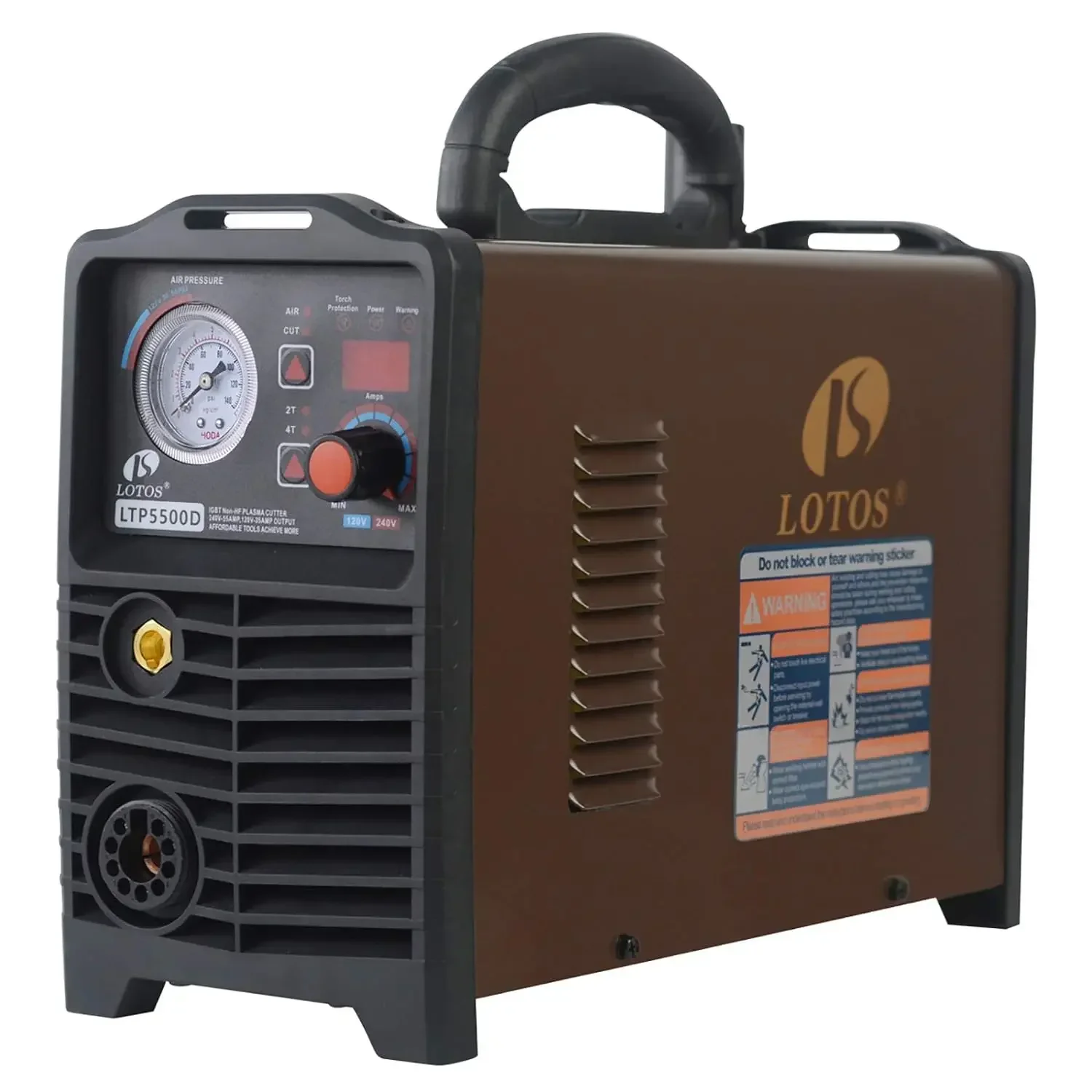 Lotos LTP5500DCNC Non-Touch Pilot Arc CNC Enabled Digital Plasma Cutter THC Torch Height Control Enabled, Dual Volta