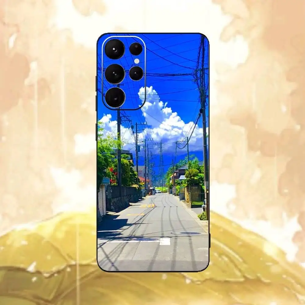 حافظة هاتف الطريق لهاتف سامسونج S25,24,21,22,23,30,Ultra,20,Plus,Fe,Lite,Note غطاء أسود ناعم #6