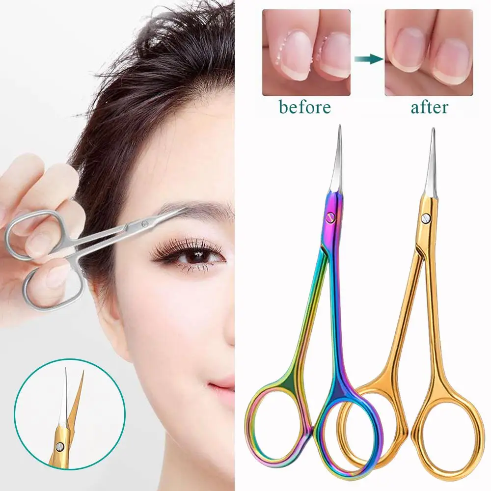 Eyebrow Trimmer Curved Nail Scissor Dead Skin Remover Pedicure Tool Russian Cuticle Nipper Manicure Stainless Steel Nail Care