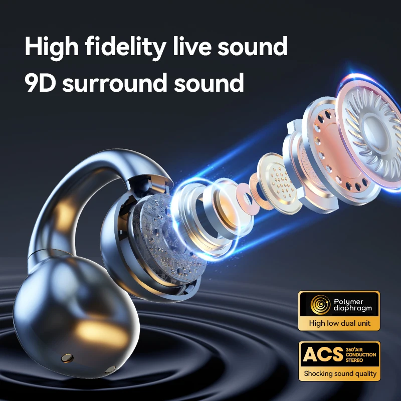 سماعات بلوتوث صوت قوية سماعات رأس لاسلكية OWS سماعات بلوتوث مفتوحة مع ميكروفون للحد من الضوضاء مقاومة للماء #2