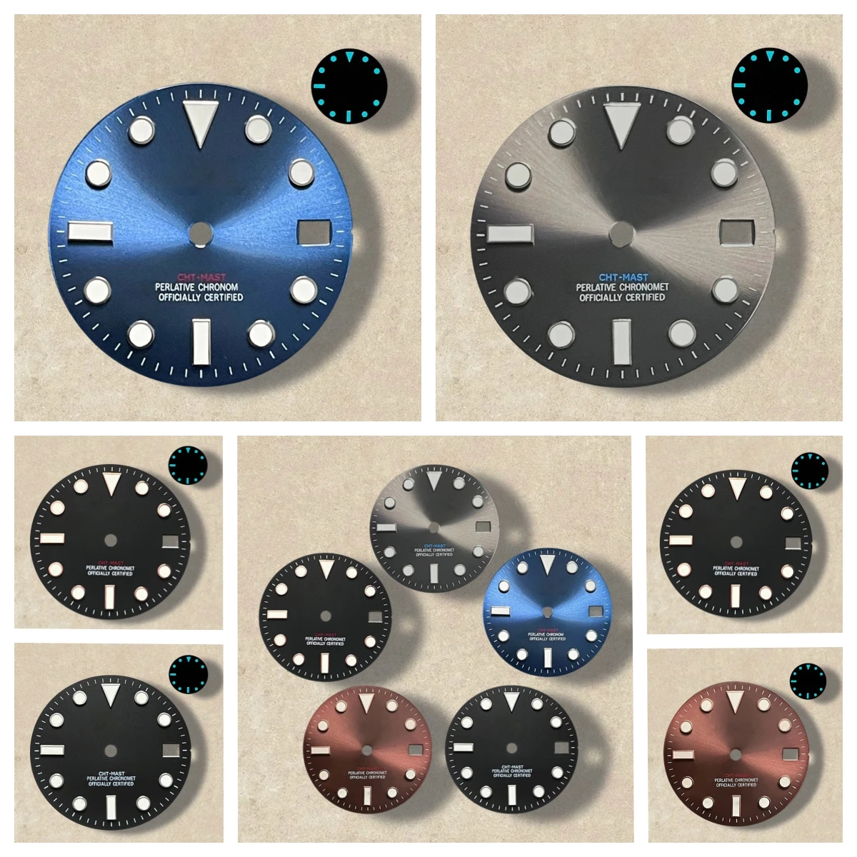 

High Quality 28.5mm S Logo NH35 Dial Sunray Dial Suitable For NH35/36 Movement Ice Blue Luminous Watch Modification Accessories