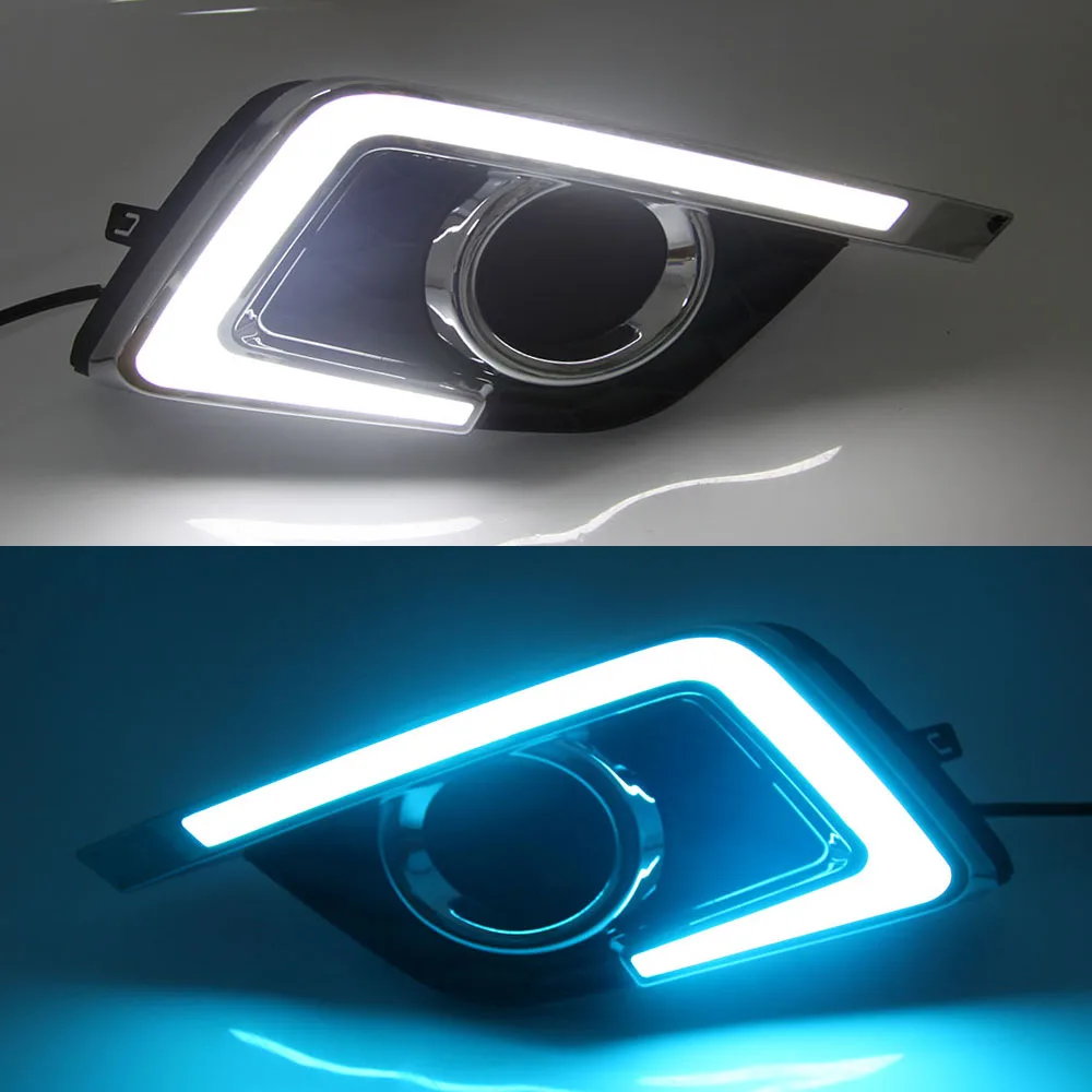 مصباح LED نهار لنيسان سنترا سيلفي ، مصد إشارة الانعطاف ، أصفر ، DRL ، 2016 ، 2017 ، 2018 ، 2019 ، 2 قطعة