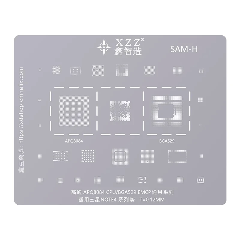 XZZ For Samsung Galaxy Note A/J Phone Motherboard BGA Reballing Stencil CPU IC Chip Repair Rework Tin Planting Solder Steel Mesh