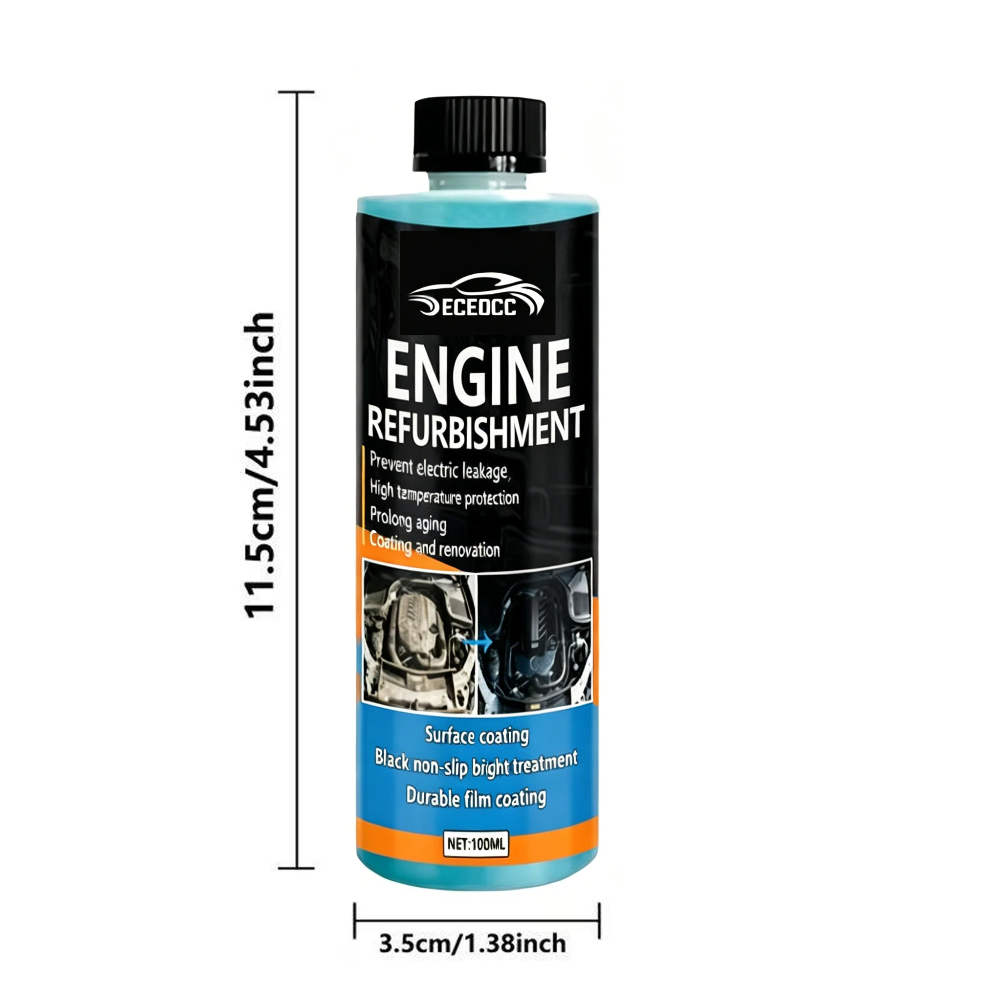Car Engine Compartment Maintenance Cleaner, Fast Dissolve Oil Grime, Multifunctional Restoration Polish, Durable Engine Life Ext