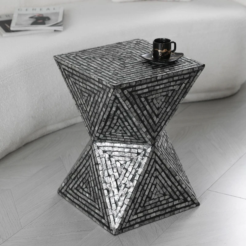 Wabi-sabi style handmade snail shell side table, living room art decoration coffee table