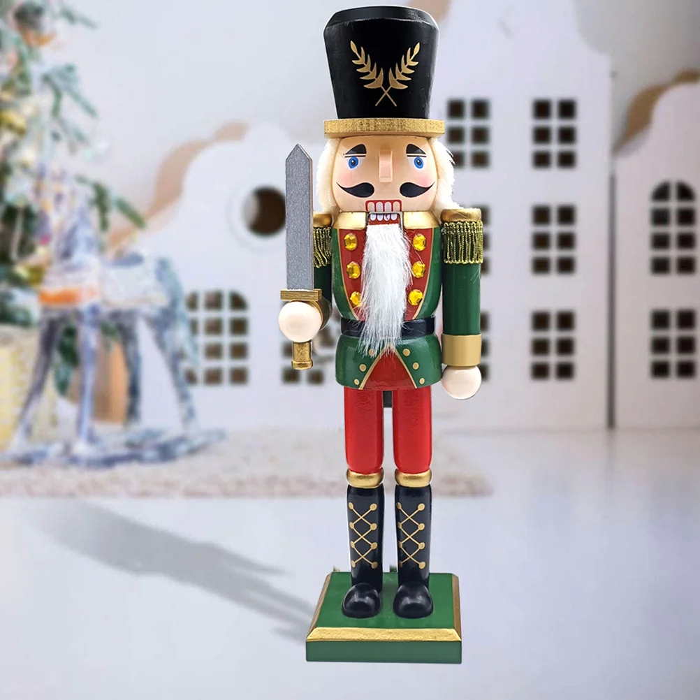 

Wood Nutcracker Christmas Decoration Cartoon Nutcracker Soldier Craft Tabletop Xmas Ornament Festive Christmas Gift