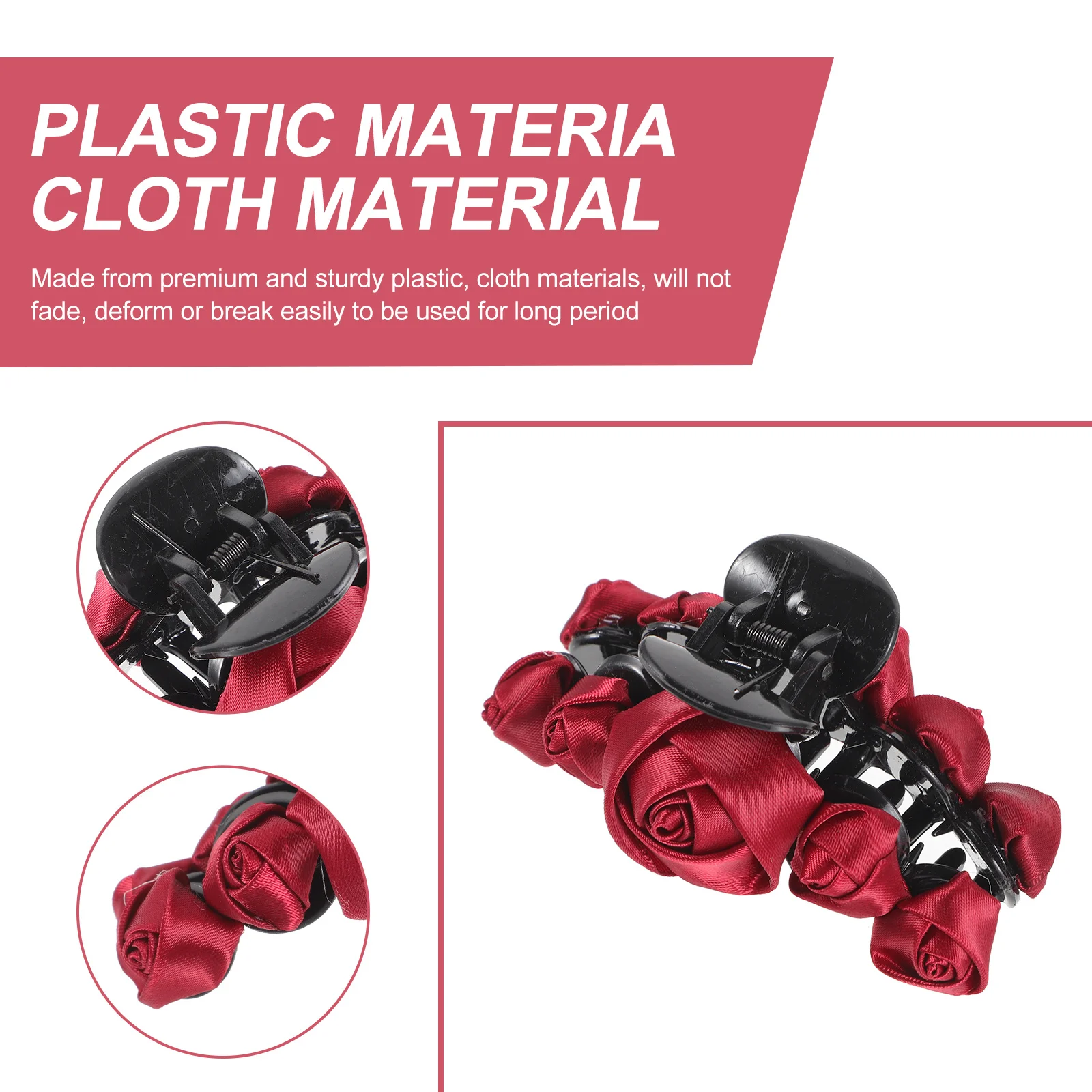 

Rose Shape Hair Claw Clip Lightweight Plastic Decor Rose Hair Claw Clip Easy to Wear for Women Daily Hairstyles