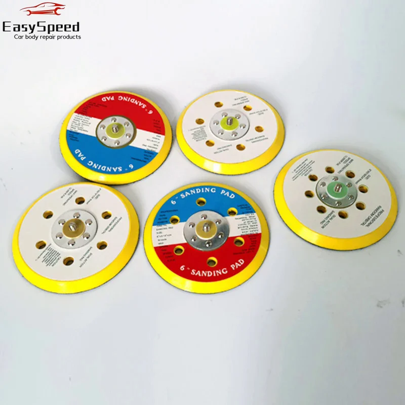 6 inch 6/9/15/17 Hole Flocking Polishing Sanding Discs Hook Loop Suction Cup Pad Plate Sandpaper Holder Sticky Disk Pneumatic