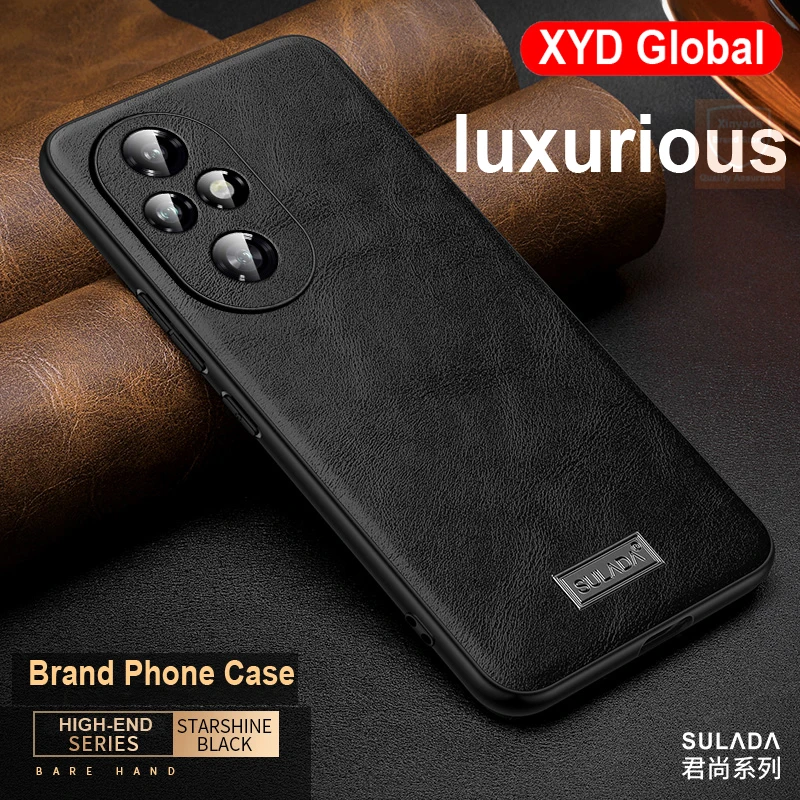 High end Brand For Honor 200 Pro Case Genuine Leather Phone Back Case For Honor 200 Pro Cover Bumper Shell Luxury Fashion Skin