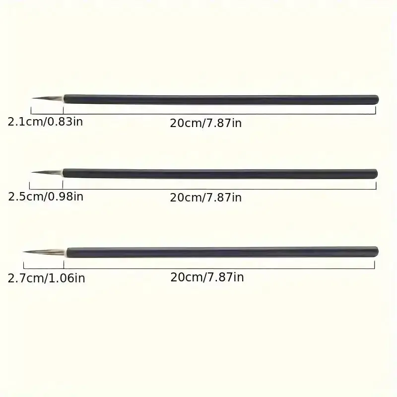 Chinese Calligraphy Brush Set Copper Head Hook Line Hair Fine Paint Brushes Ceramic Handle Art Supplies Painting