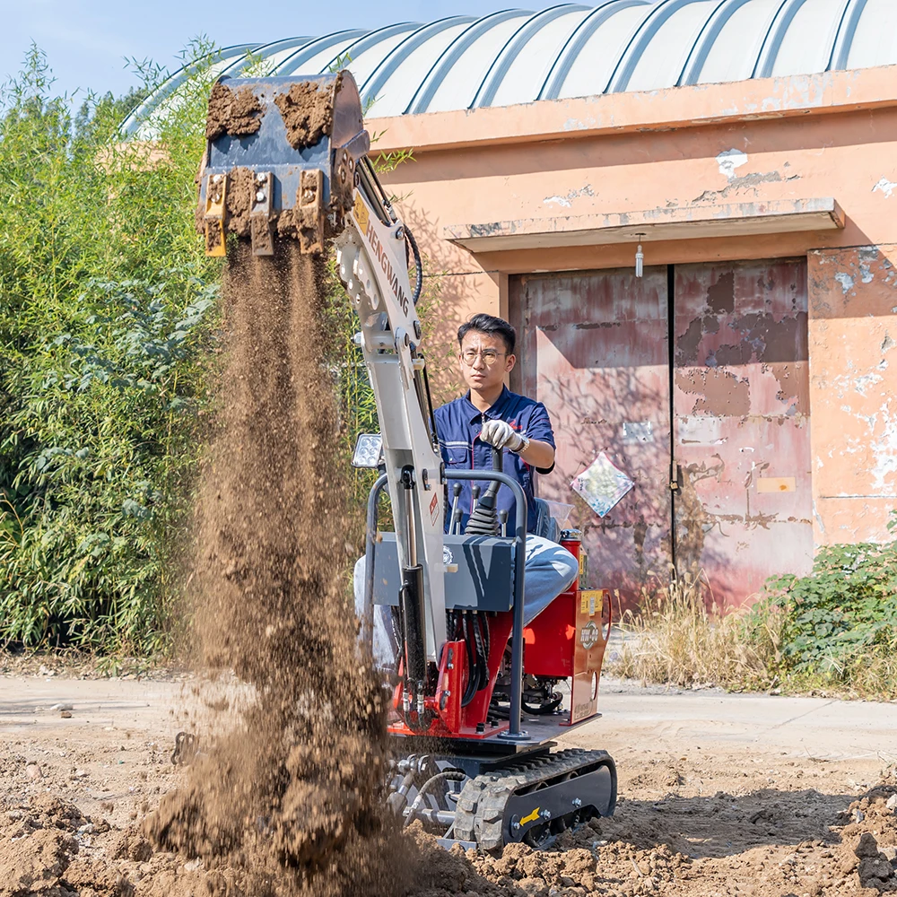 800kg Mini Excavator Digger Machine 1 Ton Excavator Diesel Engine For Mini Garden Farm Home Use Bagger Agricultural Tools Custom