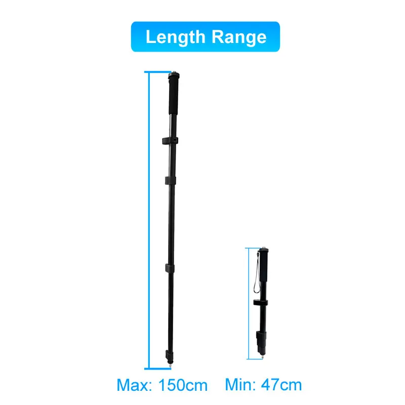 TELESCOPIC CENTERING POLE PORTABLE GNSS GPS SURVEYING ROD 150CM ALUMINUM /CARBON FIBER ALLOY LIGHT WEIGHT