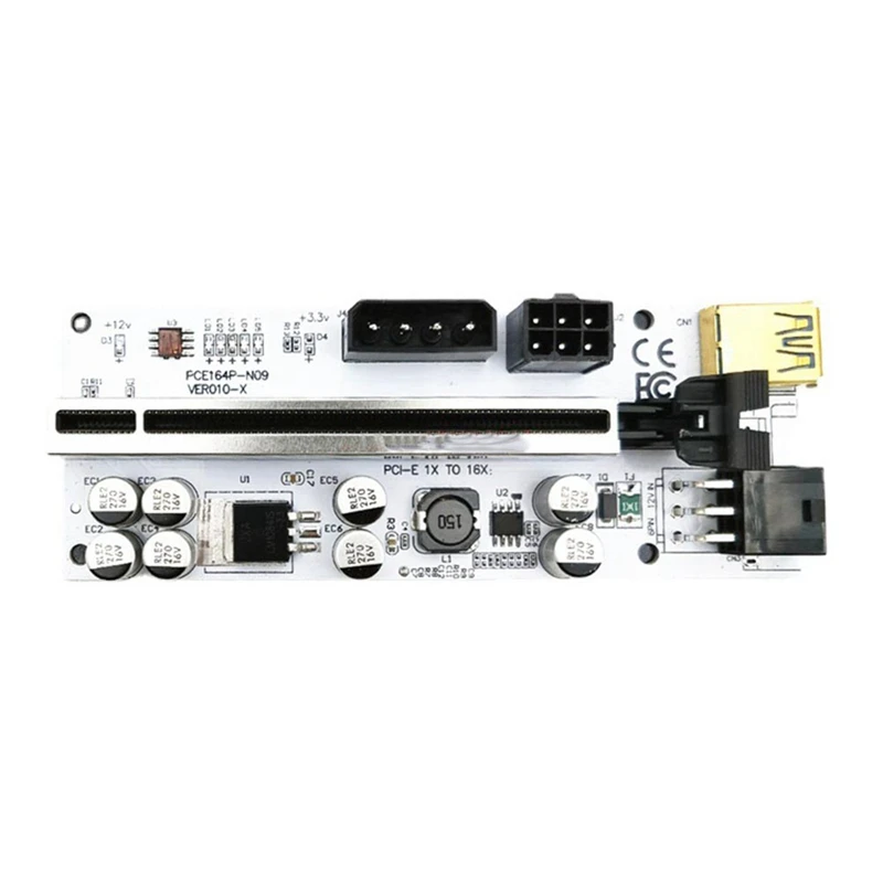 VER010-X Pcie Riser Pci-E X1 To Pcie X16 Graphics Card Adapter Board Extension Cable 6Pin Riser