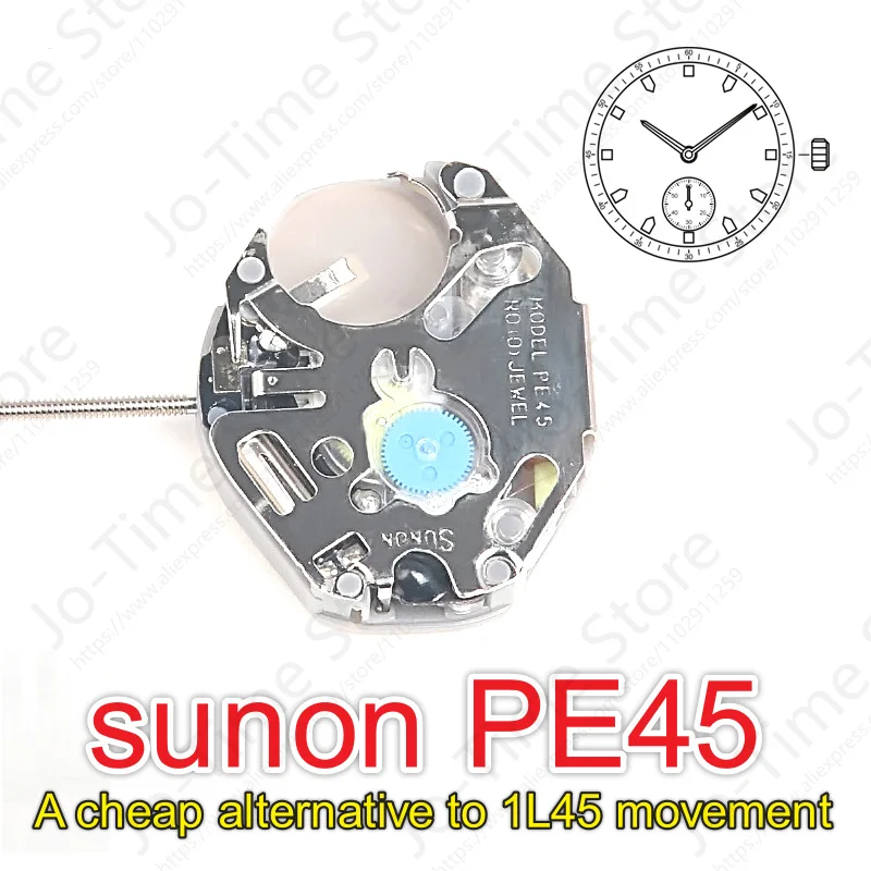 PE45 Movement China Sunon Pe45 Quartz Watch Movement 2 Hands, Small Second Movement. Cheap Alternative To 1l45 Movement